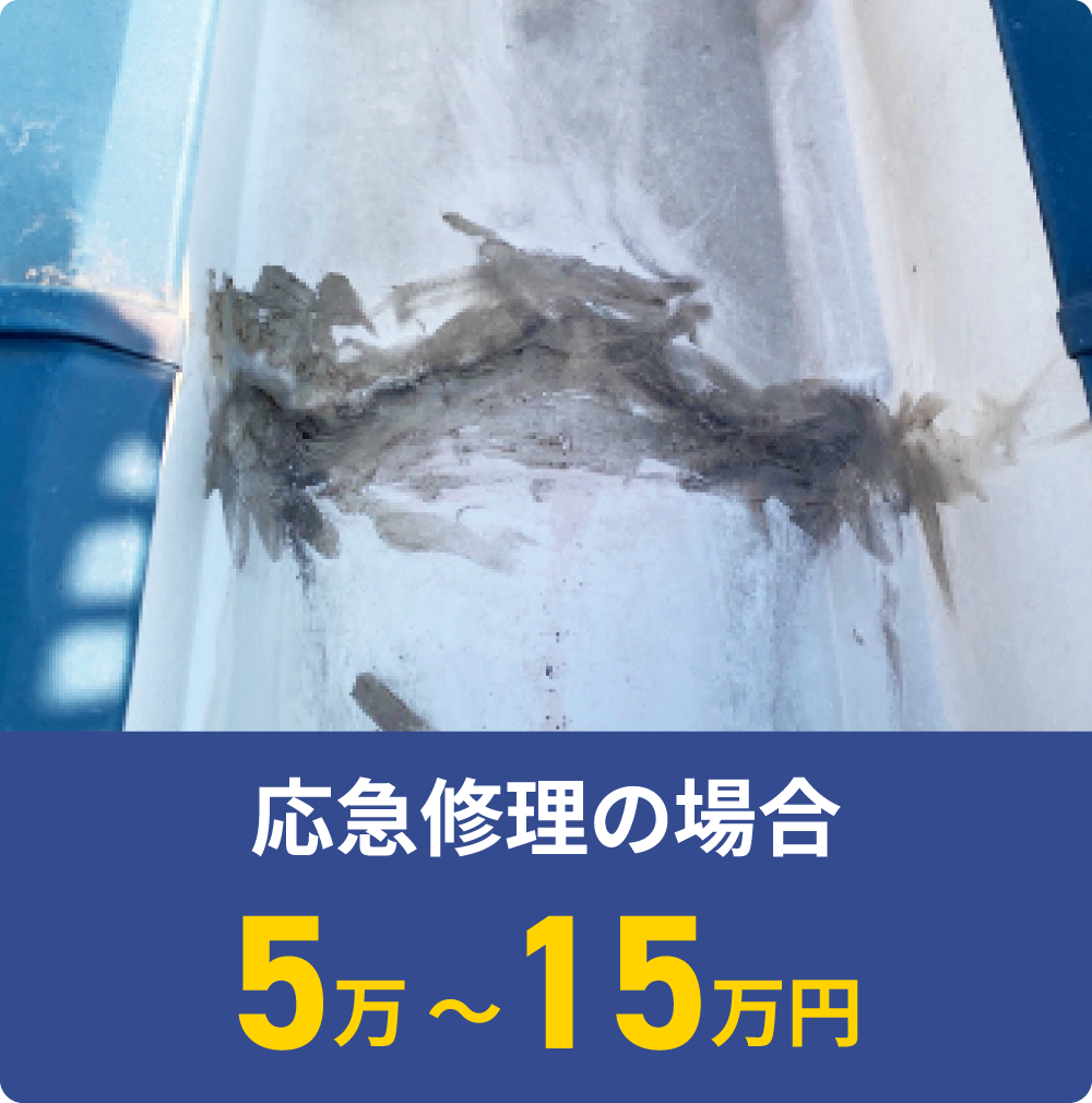 応急修理の場合 5万 ～10万円